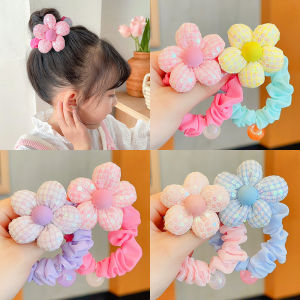 Cute Korean-style Girls Hair Ties with Sequins and Flowers High Elasticity Mane Tail Hair Accessories for Little Girls