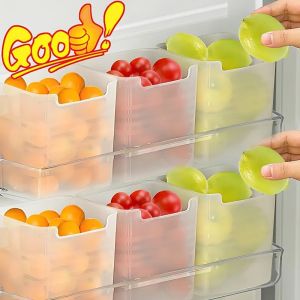 5/2 cái hộp lưu trữ cửa tủ lạnh thực phẩm tươi tủ lạnh tổ chức bin hộp đựng thức ăn trái cây nhà bếp gia vị hộp rau củ Kệ giỏ