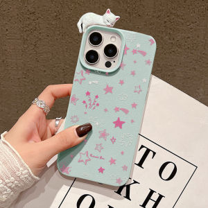 3D Cute Cat Star Leather Case For iPhone 17 Pro Max Cover iPhone 17 Air 11 15 12 13 16 14 Pro Max 15 16 14 Plus Soft Funda Cases