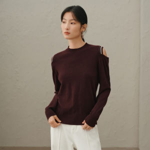 Yigue | Ocanl Red Lace-up Shoulder Knitwear