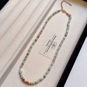 Retro Pearl Shoushan Stone Beaded Necklace: Women's Elegant Fashion Jewelry