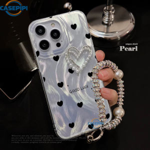 CASEPIPI Case hp Infinix Hot 40 Pro Note 40 Pro Smart 8 Pro 7 6 5 Spark 20C Note 30 Pro Hot 40i 30i Hot 30 Play 11 10 9Play Spark GO 2024 P55 Lanyard Kesing Luxury Pearl Love Heart Bracket Shining Feather Hard Case
