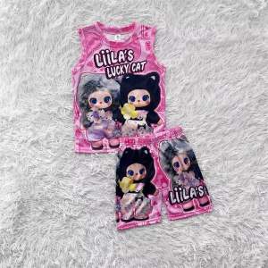 Kids for girls jersey terno 2-7yrsold Liila lucky cat