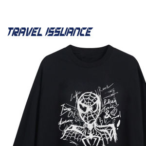 Áo Thun Dài Tay in Họa Tiết Thời Trang Thường Ngày Mùa Thu Cho Cặp Đôi Dáng Rộng Thoải Mái Thoáng Khí Cổ Tròn Thường Ngày