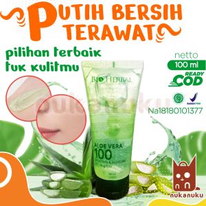[COD] Bio Herbal Moisture Aloe Vera Soothing Gel Lidah Buaya Kemasan Tube 100 ml I BPOM -100% Original