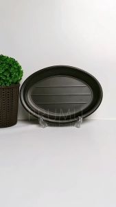 PRUMU Melamine Stone Piring Oval 11 inch - Piring Saji - Piring Cafe - Piring Restoran - Piring Hotel - Golden Dragon P6411A