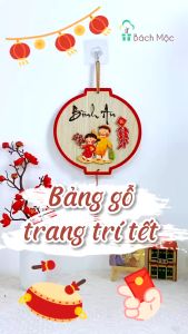 Bảng Gỗ Trang Trí Decor Chủ Đề Tết (Tặng kèm đinh 3 chân/ móc dán tường) - Bảng gỗ treo tường trang trí nhà cửa Không có đánh giá