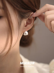 Womens 925 Pure Silver Brushed Double Layer Cross Earrings Fashionable Personality Design Fresh Outburst Korean Style Earring