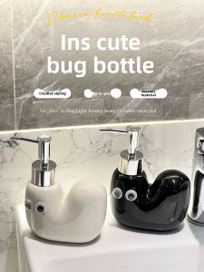 Mr.Snail | Press Bottle for Hand Wash Lotion Shower Gel and Shampoo Ceramic Empty Bottle