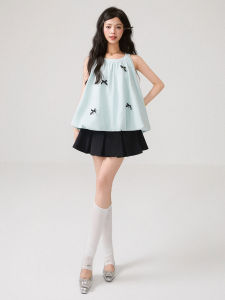 KEIKO | Sleeveless Bow Decorated Top