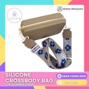 JIGLIE SHOP SILICONE CROSS BODY BAG DETACHABLE FLORAL STRAP