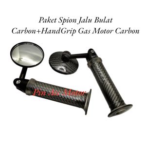 Paket Spion Jalu Bulat Carbon+HandGrip Nitex Carbon Universal Motor Nmax Aerox Lexy Scoopy Genio Fino Mio Beat Vario Dill