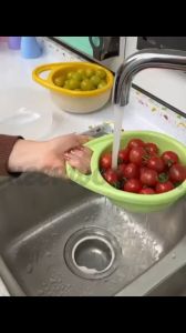 KEEPWORKING One-handed Portable Drain Basket Double-layer Household Multifunctional