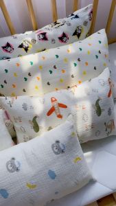 Gối cho bé sơ sinh mầm non Katina House vải muslin mềm nhẹ thoáng khí thấm hút tốt an toàn
