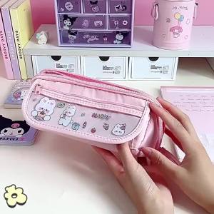 Bao Đựng Bút Hình Kim Cương Màu Macaron Dung Lượng Lớn Thẩm Mỹ Cao