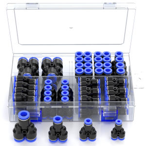 one BOX PY PW series Y shaped Tee 4 6 8 10 12 14 16mm 3 Way Port Pneumatic Pipe Connector Tube Air Hose Quick Release Fittings