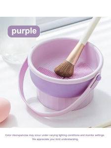 Makeup Brush Cleaner Bowl All-in-One Wash Dry & Storage Rack Gentle Non-Damage Cleaning Tool for Brushes Sponges & Blenders