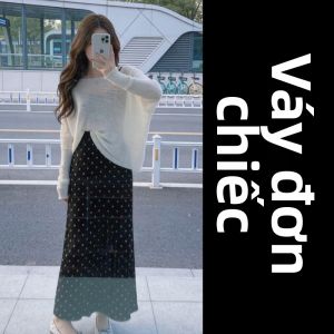 Ge·an·fei | Bộ Áo Dài Tay và Chân Váy Chấm Bi Mùa Thu Phong Cách Hàn Quốc