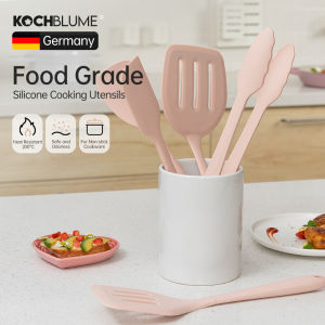 Kochblume dụng cụ nấu ăn silicon thìa bếp dùng cho thực phẩm Silicone chịu nhiệt không dính dụng cụ nấu ăn muỗng muôi Skimmer chao Xẻng lật có rãnh Sakura xê-ri màu hồng