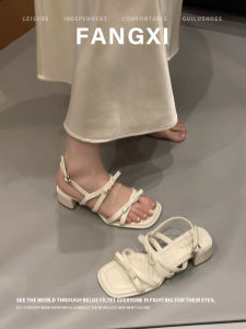 Fashionable Women Sandals High Heels Coarse Heel Toe Out