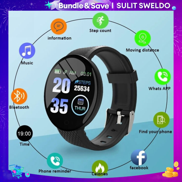 D18 Smart Watch Upgrade Men Women Smartwatch Bracelet Heart Rate Blood