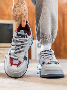 Mens Thick Bottom Heightening Dad Shoes Autumn New Style Casual Net Cloth Lined Sports Leisure Outdoor Shoes for Youth