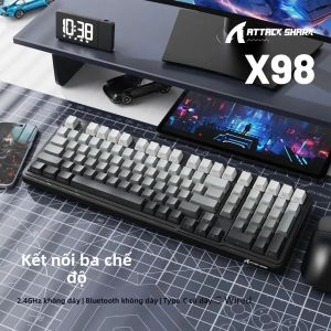 Bàn Phím Chơi Game Không Dây X98 Attack Shark 102 Phím Với Bàn Phím Số Đèn Nền RGB Keycap PBT Hot-swap Pin 4000mAh Cho PC/Laptop
