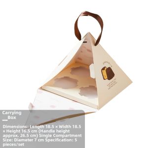 Japanese Simple White Triangular Cannele Packaging Box Cake Bag Customized
