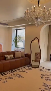 THEATT Wavy Full Length Mirror Explosion Proof Mirror Copper Free Silver Mirror Bedroom OOTD Mirror
