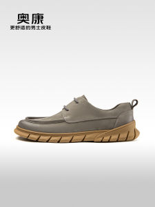 Aokang Mens Casual Walking Shoes Spring Autumn New Fashion Lightweight Matte Comfortable Wear-resistant Single Shoes