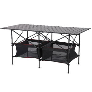 Long Aluminum Table Outdoor Folding Camping Picnic Table Self-Driving Tour Height Adjustable Aluminum Alloy Table