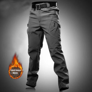 Mens City Cargo Autumn Winter Fleece Softshell Hiking Pants Fishing Climbing Trekking Casual Hunting Camping Trousers M-5XL
