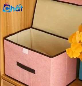 Combo 2 Hộp Vải Khung Cứng Có Nắp Đậy Có Quai Xách Đựng Quần Áo Đồ Lót Đồ Chơi Chống Bụi Gấp Gọn Tiện Lợi Màu Sắc Đa Dạng
