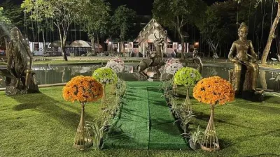 รังไข่ไม้ไผ่มีฐานใช้ประดับตกเเต่งขนาดกว้าง 15นิ้วสูง1เมตร