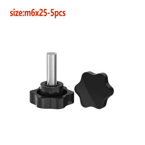 5pcs Six-Lobe Hand Knob Screws Bolt Plastic Star Shape Head Thread Clamping Thumb Handle Machine Bolts M6/M8
