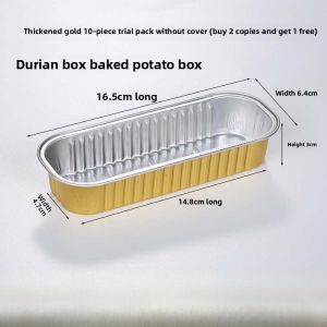 Aluminum Foil Box for Baked Sweet Potato Cheese Air Fryer BBQ Oven Specialized Roast Durian Home Use Rectangular Disposable Tableware