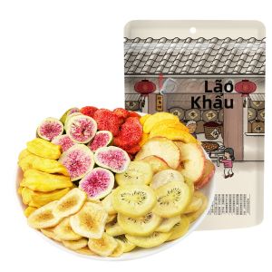 LAOJIEKOU | Trái Cây Sấy Đông Lạnh Hương Vị Pha Trộn 255g*4 Gói