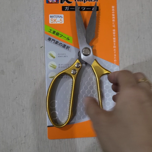 Kéo tay cầm VÀNG KAPUSI_Răng cưa+ Khui bia_K8738