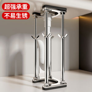 เก้าอี้หนังแท้สำหรับจัดวางอุปกรณ์ครัวและอ่างล้างจาน ชั้นวางอ่างล้างจานแบบติดผนังแบบไม่ต้องเจาะ ขาอุปกรณ์ครัวสแตนเลส