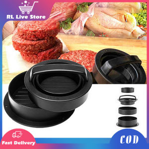 3 In 1 Hamburger Press Patty Maker Round Shape Non-Stick Meat Patty Mold Beef Burger Barbecue Making Tool
