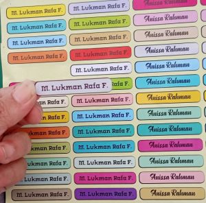 STIKER NAMA BUKU PENSIL ANAK