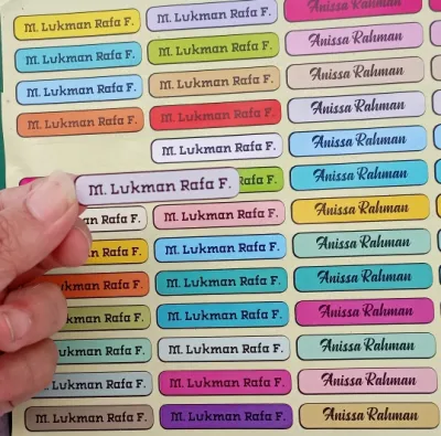 STIKER NAMA BUKU PENSIL ANAK