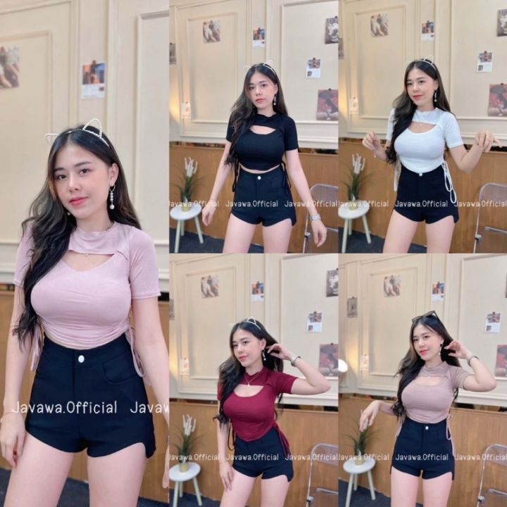 🌈🌈Sunny9shop 🌈🌈เสื้อครอปเว้าอกท็อปเซ็กซี่นมโต ️🔥เรย่อนอย่างดี วินเทจ ...