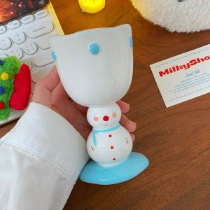 Christmas Scarf Snowman Mug Cute Creative Gift for Girlfriend Female Friend Birthday Present Festive Simple Style Decoration