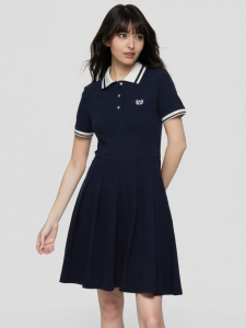 Gap | Contrast Color Turn-down Collar Short Sleeve Dress