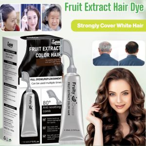 Fruit Extract Hair Dye Non-Irritating Plant Foam Hair Dye Nourishing Long-Lasting For Grey Coverage