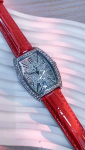 Jam Tangan Wanita GAVITEN GV 008 Red Silver Original Garansi Resmi 1 Tahun - Leather