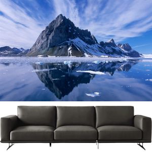 Modern Minimalist Ice Mountain Decorative Painting Living Room Self Adhesive Background Artwork Landscape Feng Shui Wall Decal