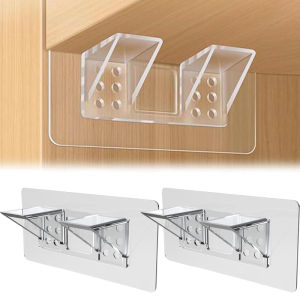 4/8pcs Strong Adhesive Clapboard Hook / Anti-Side Slip Layer Support Brackets / Non-Marking Sticky Kitchen Cabinet Divider Brackets