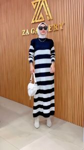 Gamis Rajut Salur Terbaru: Bahan Rajut Premium & Harga Terjangkau